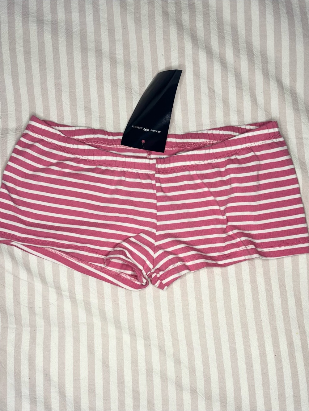 Brandy Melville Pink and White Striped Boyshorts